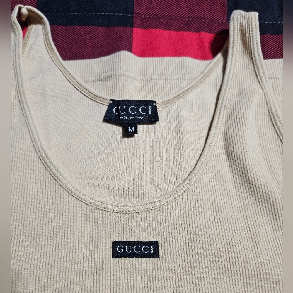 Gucci Cream Ribbed Tank Top - Picture 3 of 7